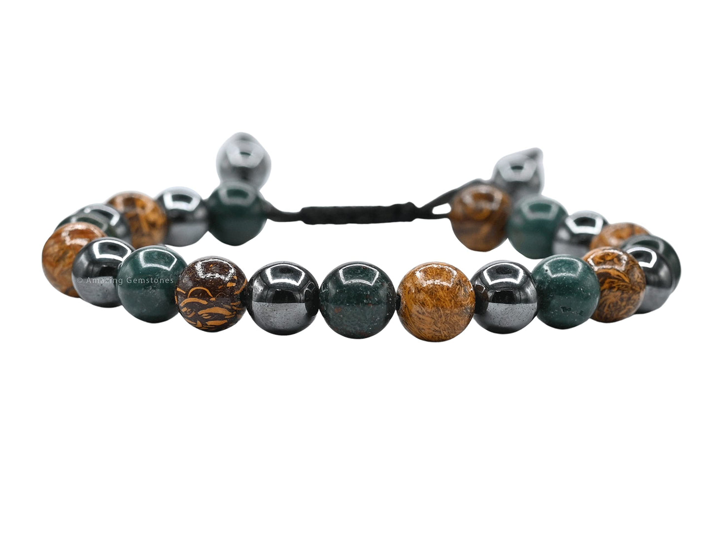 Amazing Gemstone Bracelet for Pregnant Mom Daughter - Hematite Mariyam Jasper Bloodstone Bracelet Set for Men Women Healing Calming Anxiety Stress Relief Gift Pulseras Para Hombres Mujer (Adjustable)