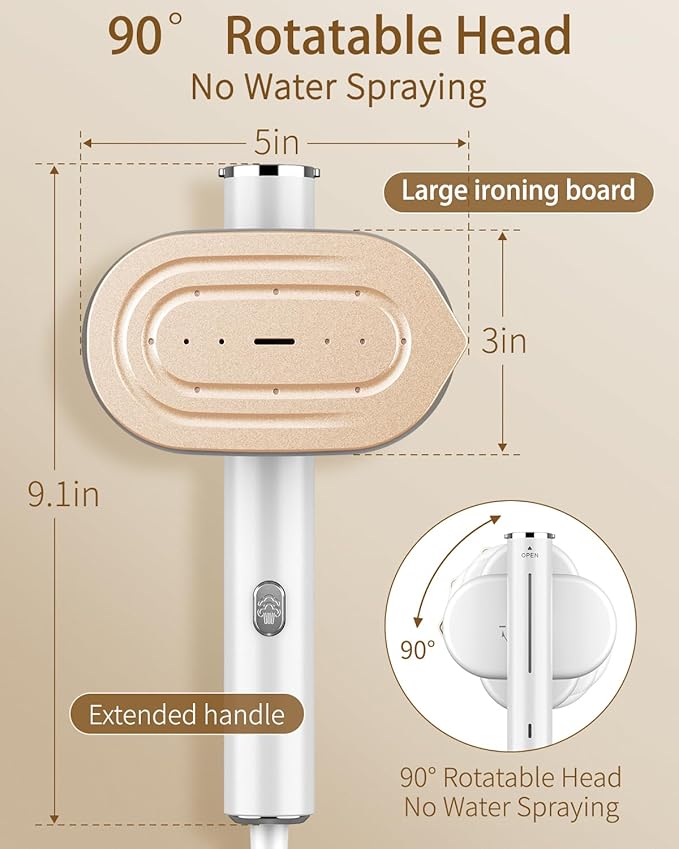 Portable Steamer For Clothes Travel Mini Steamer and Iron Fast 10s Heat-Up, Horizontal and Vertical 1200W Effortless Wrinkle Removal, Garment Steamer and Iron for Travel Office Home(110-120V)