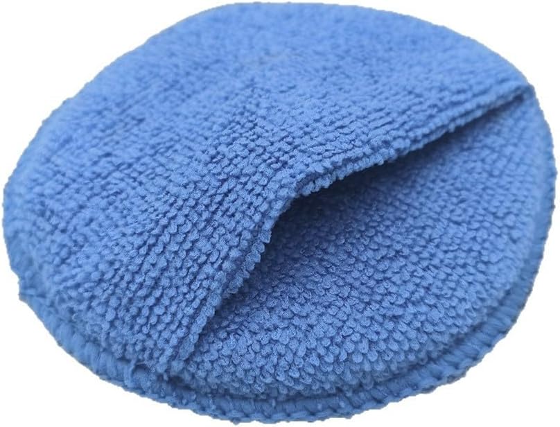 Car Wax Applicator Microfiber Wax Applicator Pads, Ultra-Soft Buffing Polishing Foam Pads with Finger Pocket for Car Auto Detailing and Fine Cleaning (5 inch, 6-Pack, Blue)