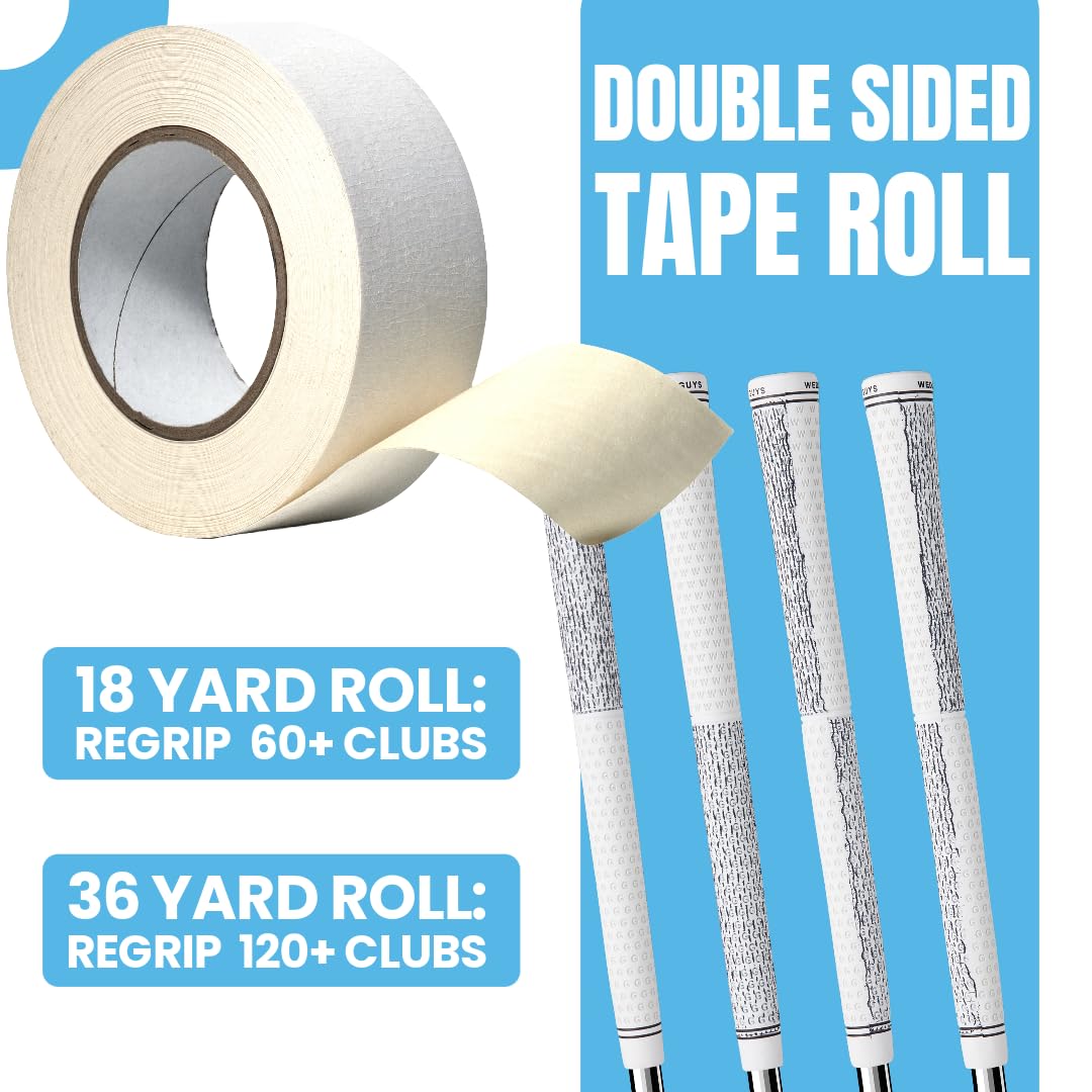 Wedge Guys Golf Grip Tape Roll | Solvent Activated Double Sided Adhesive Grip Tape Rolls for Regripping Golf Clubs | Multiple Size Grip Tape Rolls Available