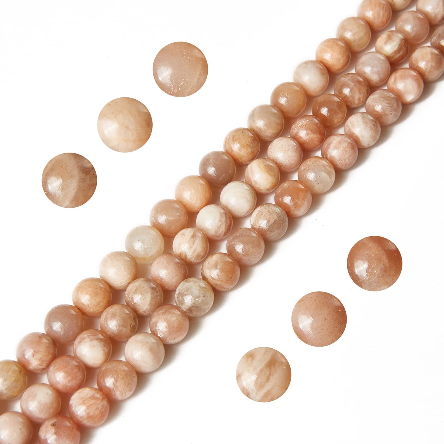 35pcs 10mm Sunstone Beads Natural Gemstone Beads Round Loose Beads for Jewelry Making