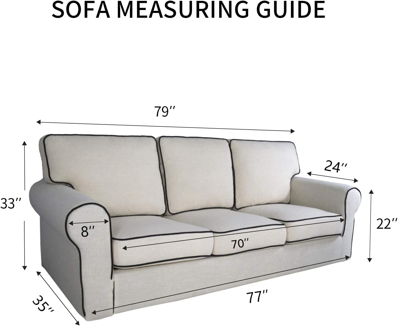 PureFit Reversible Sofa Couch Cover Water Resistant Couch Covers for 3 Cushion, Washable Furniture Cover with Non-Slip Foam and Adjustable Strap for Dogs, Pets (Sofa, Camel/Ivory)