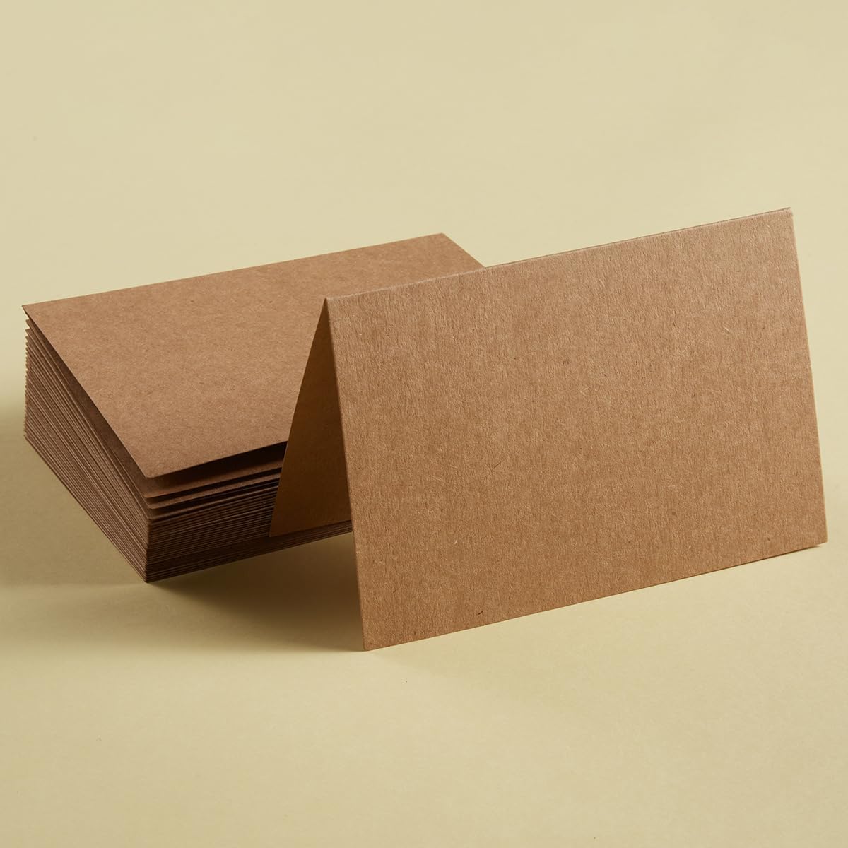 50 Pack Blank Cards Folded Cardstock Thank You Blank Greeting Cards for Invitations, Wedding, Greeting Cards, All Occasion DIY (Brown, 3x5)