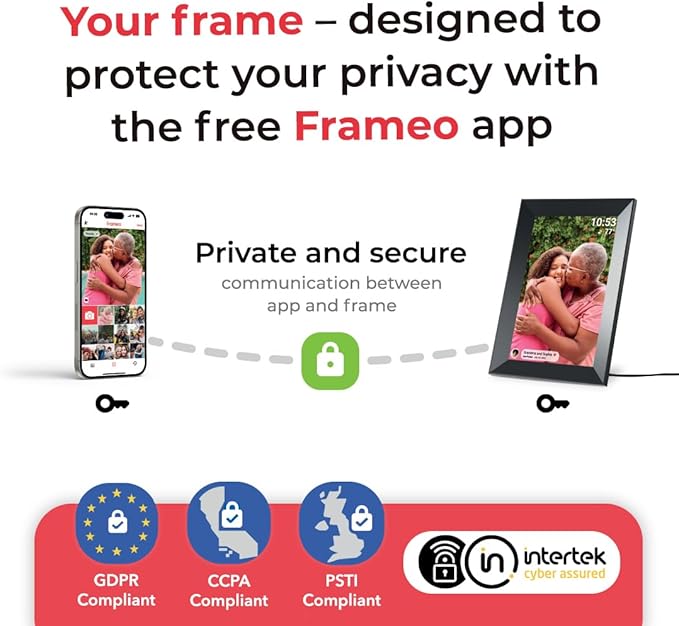 Digital Picture Frame, Frameo WiFi 10.1 Inch 1280 * 800IPS Touch Screen Digital Photo Frame, 32GB Memory, Auto-Rotate, Share Videos Pictures, Birthday Gift for Friend, Family, Wood Color Plastic Frame