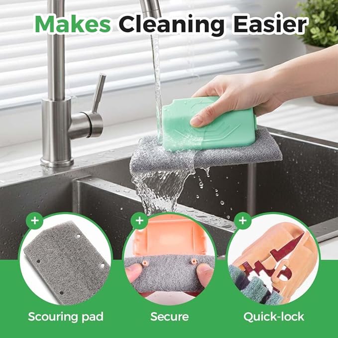 Magic Window Track Cleaner, 2026 New Window Groove Cleaning Brush Tools Set, Sliding Door Track Cleaner, Hand-held Window Track Cleaner Brushes Tools for Window lides Gaps (2, Green+Pink)