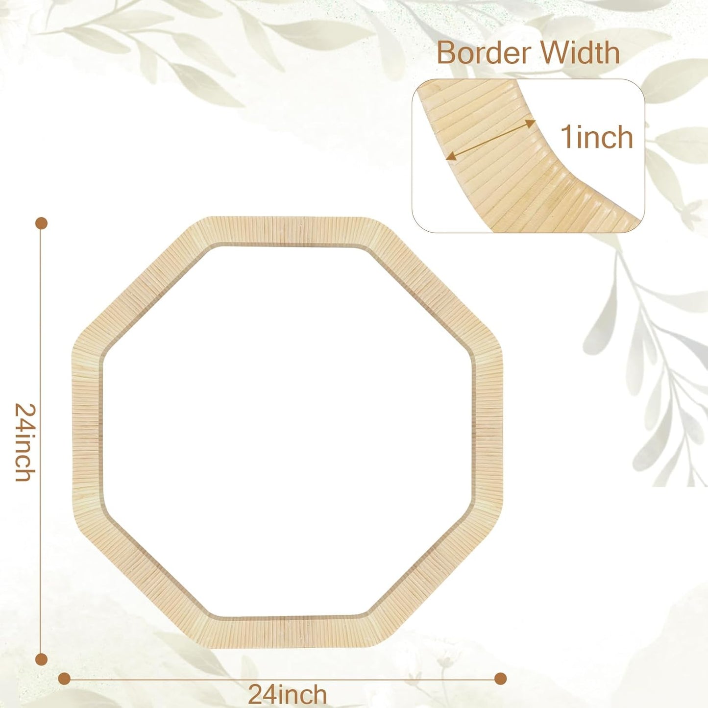 ULIKE Rattan Mirror for Wall, Bathroom 24 Inch Rustic Farmhouse Wall Decor with Handmade Wicker Frame, Boho Woven Mirror for Nursery Bedroom Living Room Entryway