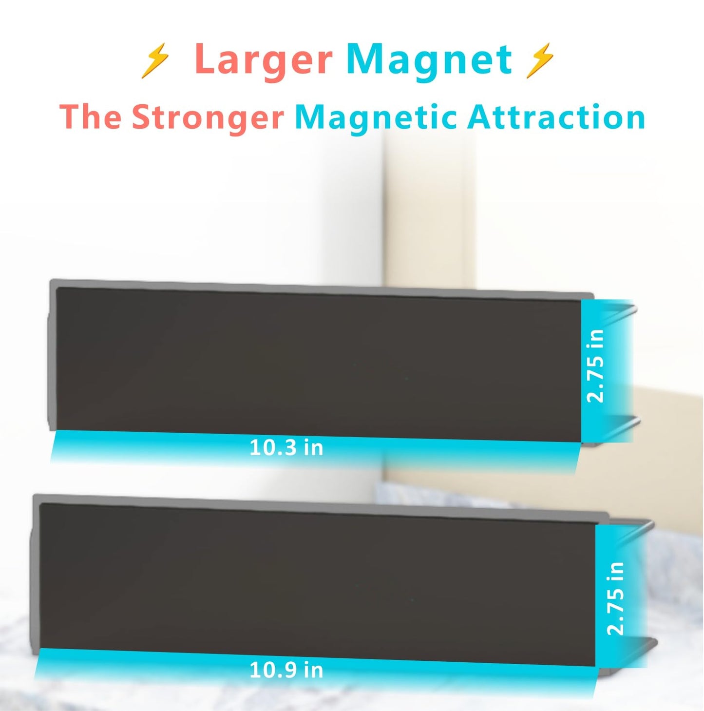 Roysili Magnetic Spice Rack For Refrigerator, Magnetic Fridge Shelf For Kitchen, Magnetic Shelf For Fridge Space Saving Black 4 Pack With Magnetic Paper Towel Holder