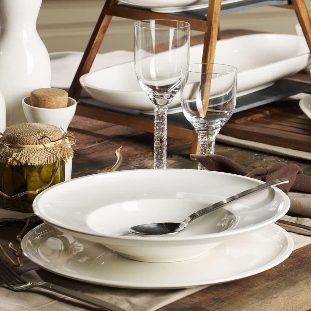 Villeroy & Boch Artesano Original Pizza/Buffet Plate, Premium Porcelain, Made in Germany, Generous 12.5 in Diameter, Rich, Creamy White