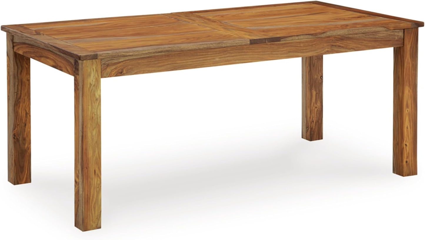 Signature Design by Ashley Dressonni Contemporary Dining Extension Table with Self-Storing Butterfly Leaf, Light Brown