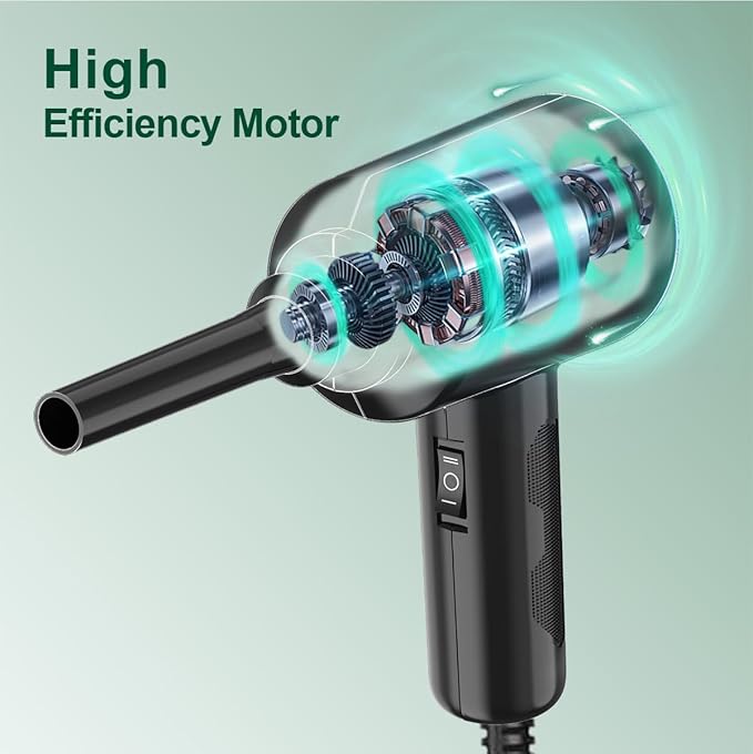 Air Duster - Electric Air Blower - 5.74oz High Power Cleaning for Computer - PC - 2 Gear Compressed Air