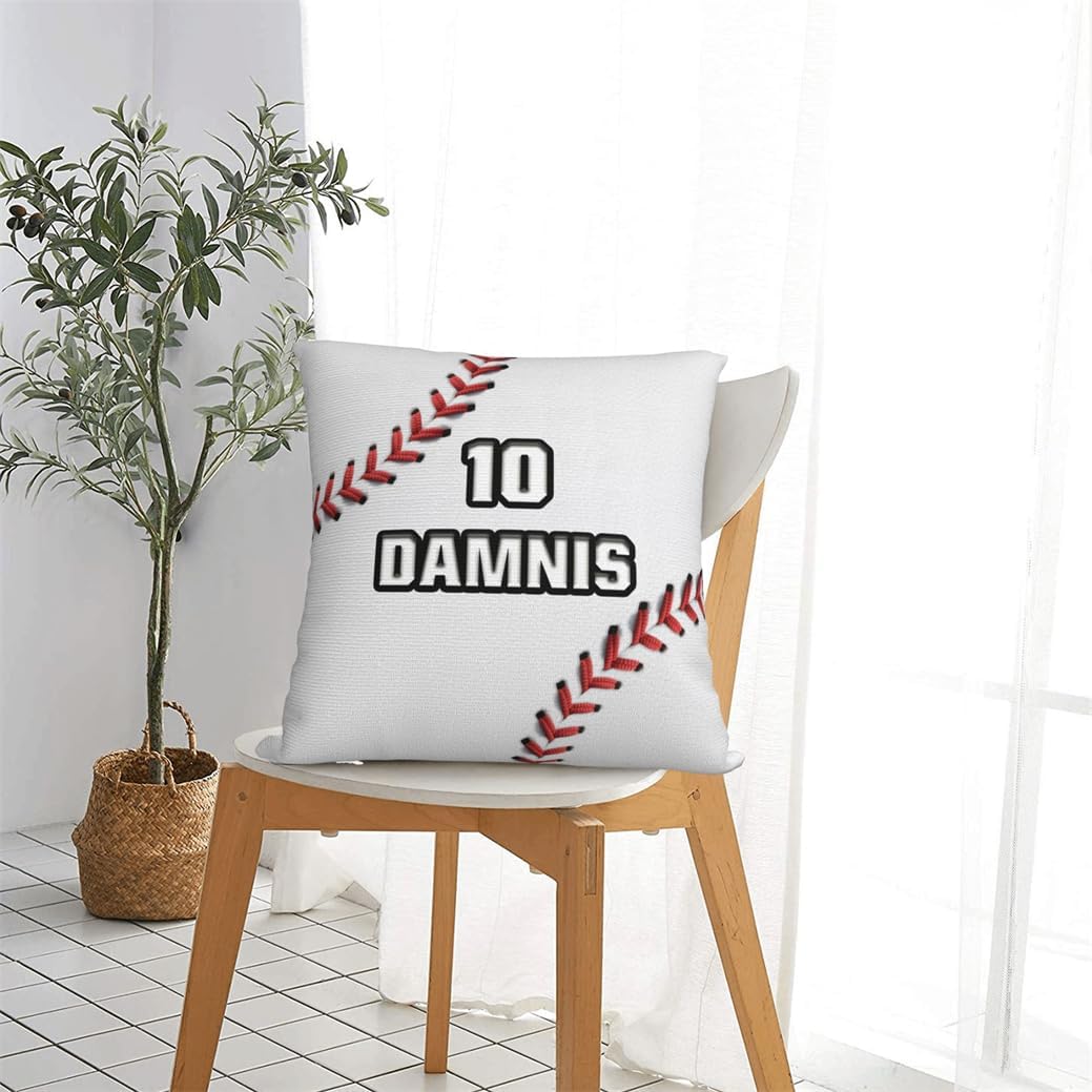 Customized Sports Themed Funny Throw Pillow Cover Baseball Lovers Home Decor Gift Personalized Name Sport Enthusiast Pillowcase Custom Ball Sport Themed Baseball Throw Pillowcase for Sofa Bedding