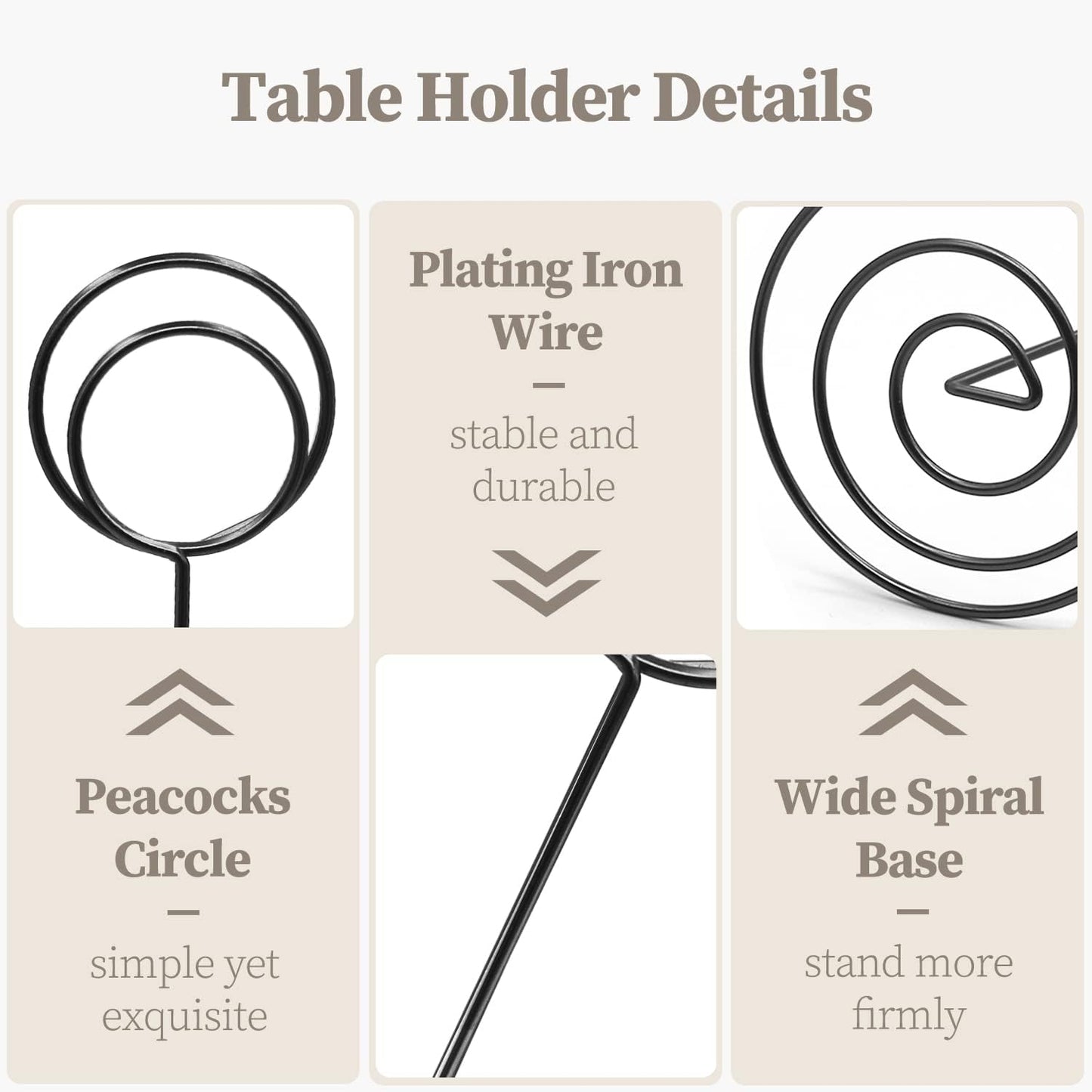 Table Number Holders 10Pcs - 8.75 inch Tall Table Number Stands Place Card Holder for Wedding Party Graduation Reception Restaurant Home Photo Picture Office Memo (Black, 8.75")