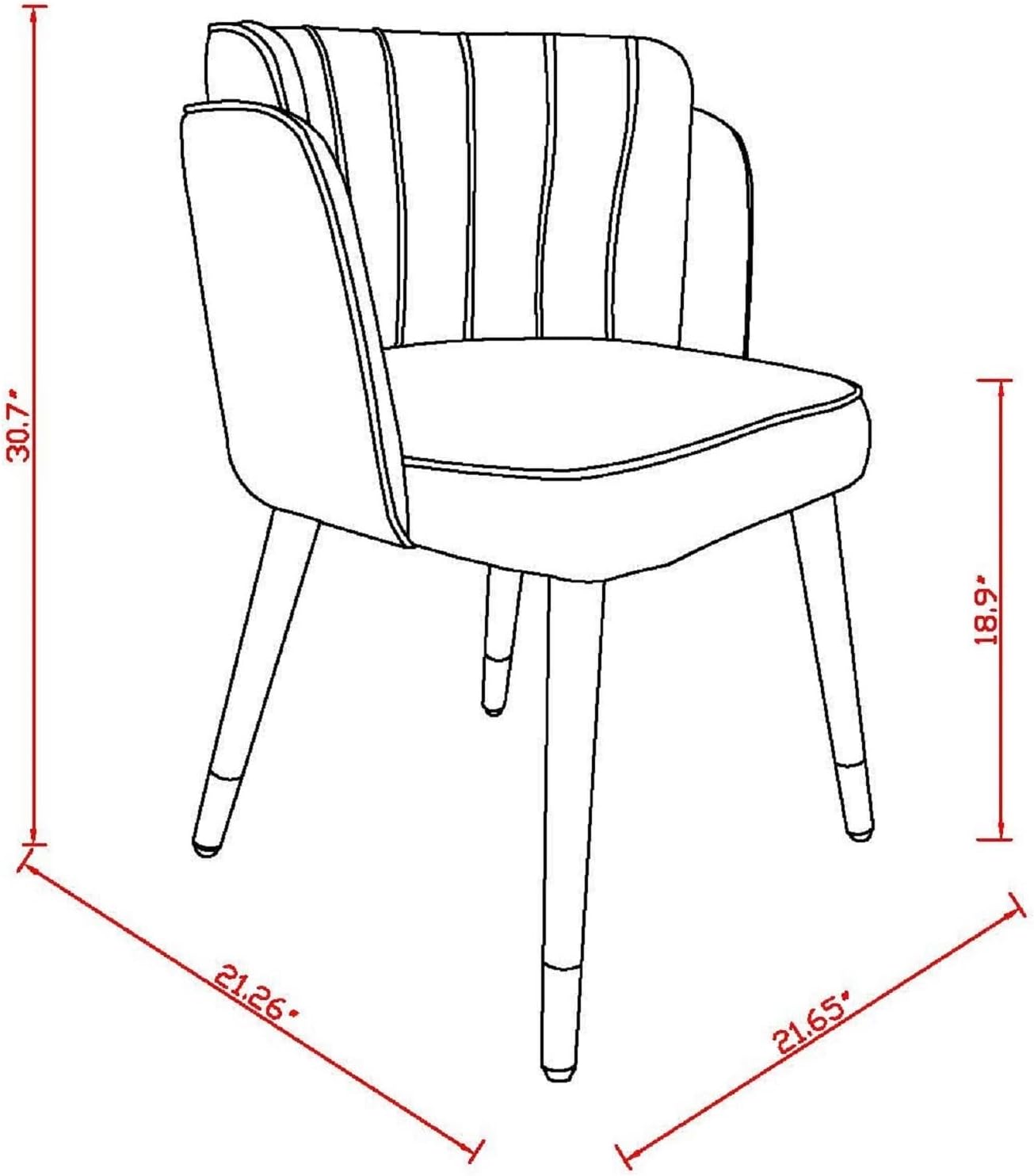 Manhattan Comfort Zephyr Modern Velvet Dining Chair, Solid Wood Frame with Gold-Tipped Splayed Legs, High Density Foam Padding, Vintage Design, Tulip Inspired Accent Furniture, Royal Blue
