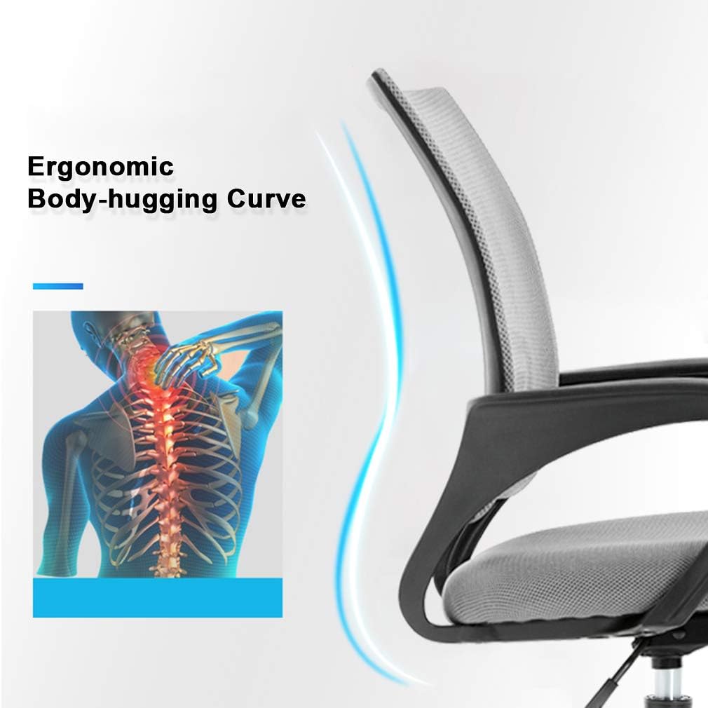 BestOffice Office Chair Ergonomic Cheap Desk Chair Mesh Computer Chair Lumbar Support Modern Executive Adjustable Stool Rolling Swivel Chair for Back Pain (Grey)