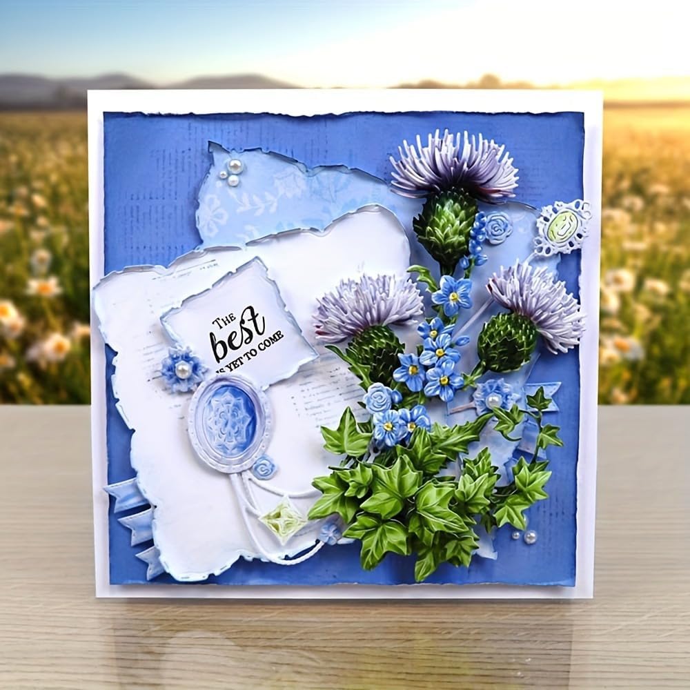 Flowers Metal Cutting Die for Scrapbooking - Cut Stencils for DIY Scrapbook Photo Album Decorative Paper Card, Card Making Supplies, Stencils & Crafting Die Cut (Vivid Flower Bud 5.5 x 4 in)