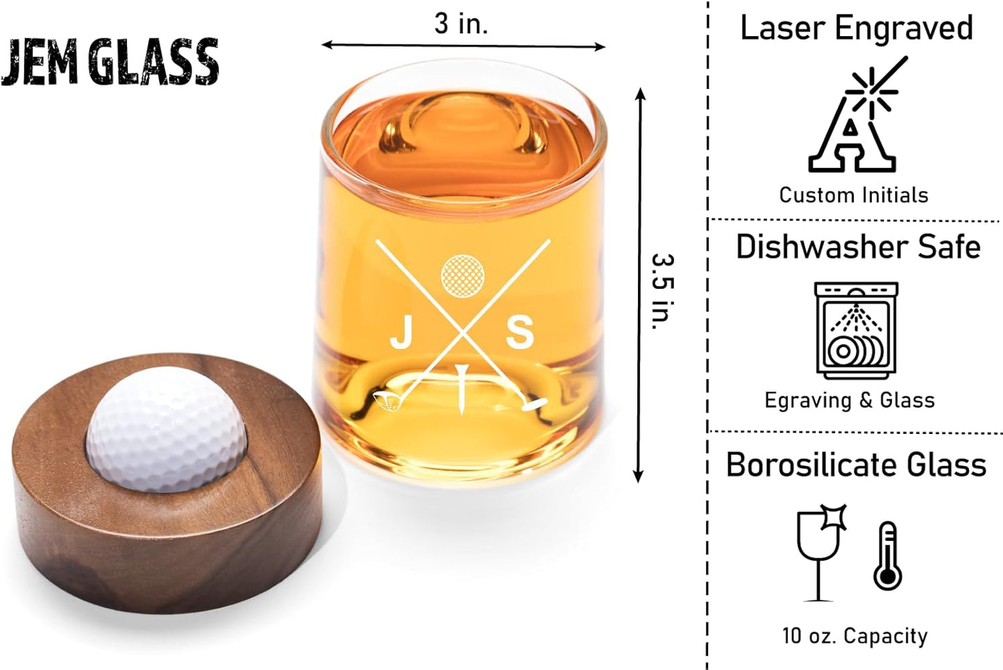 Personalized golf coaster and whiskey glasses: Golf accessories for men and women golfers; Cool holiday basket for men and women that golf (2 Glasses, Personalized)