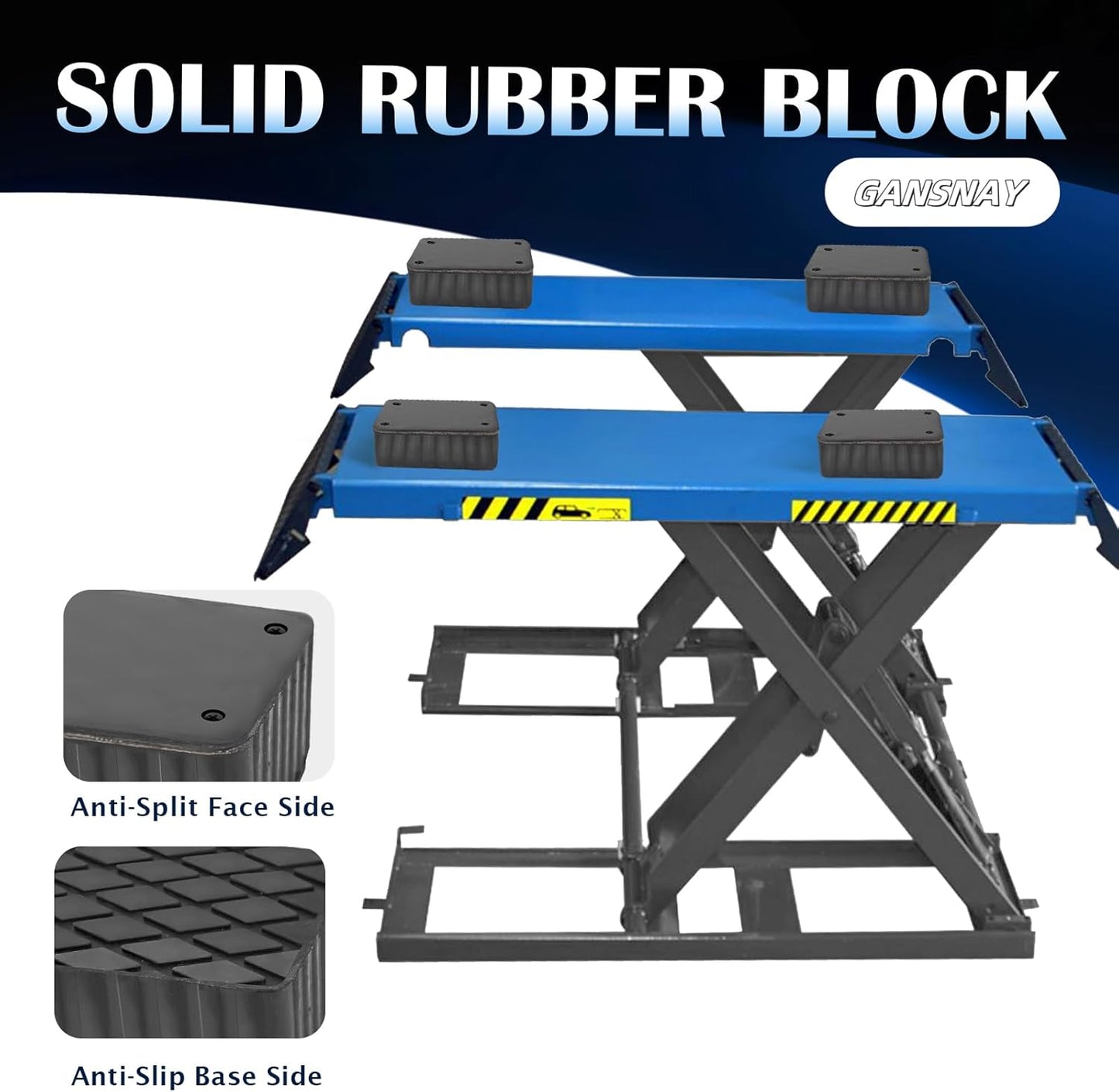Rubber Block for Car Lift- Nylon Layer Reinforced, Heavy Duty 6000lbs Capacity, Anti-Split Spacer Pads for Commercial Scissor Lift, SUVs, Trucks& More- 6.3″(L)×4.7″(W)×2″(H) 1Piece