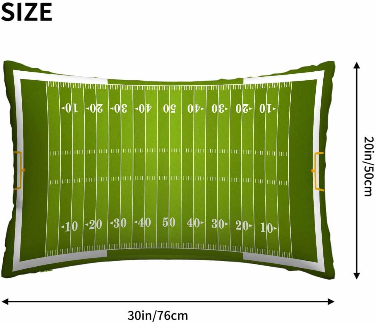 Mugod Home Decor Pillow Cases Green Football Field with Number Lines,Cushion Cover Oblong Rectangle for Men Women Boys Girls for Sofa Bedroom Livingroom 20x30 Inches