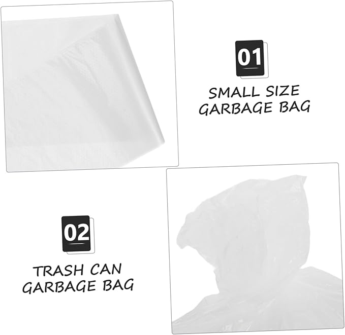 TOYANDONA 10 Rolls Small Disposable Trash Bags PE Rubbish Organizers for Desktop Garbage Can Home Office Kitchen Leak-resistant Waste Liners