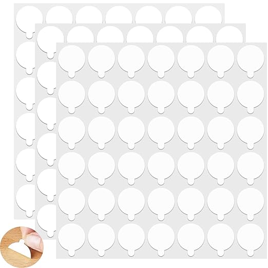 Double Sided Sticky Dots with Pull Tab, 0.79" Adhesive Sticky Tack Tape, Clear Museum Putty Sticky Glue for Wall Hanging, Crafts, Balloons, Poster, Decorations No Residue, 126 Dots