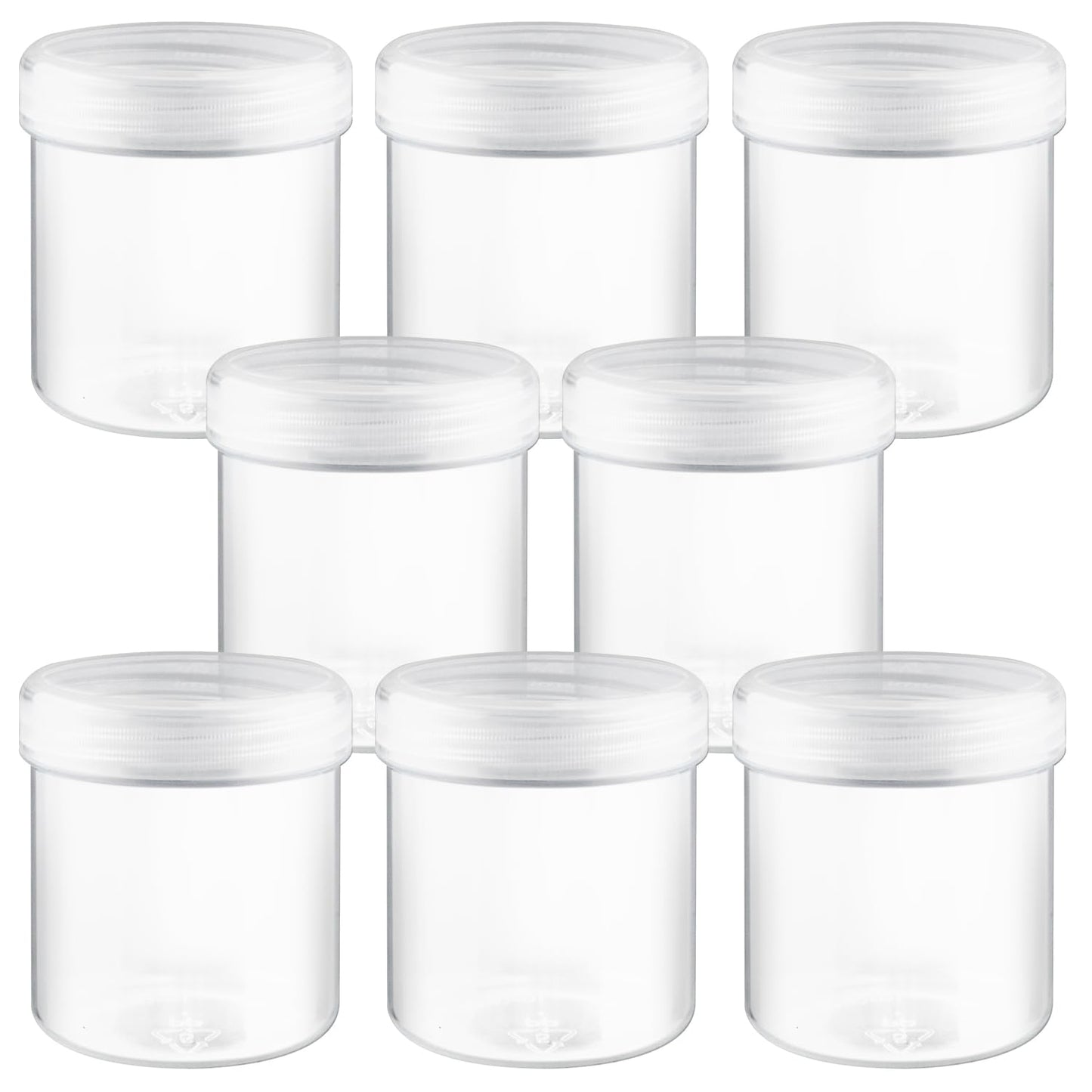 BOSMIOW 150ml/5oz HDPE Wide Mouth Cream Jar Plastic Storage Container for Thick Lotions,Toiletries,Salves,Creams,Homemade Crafts