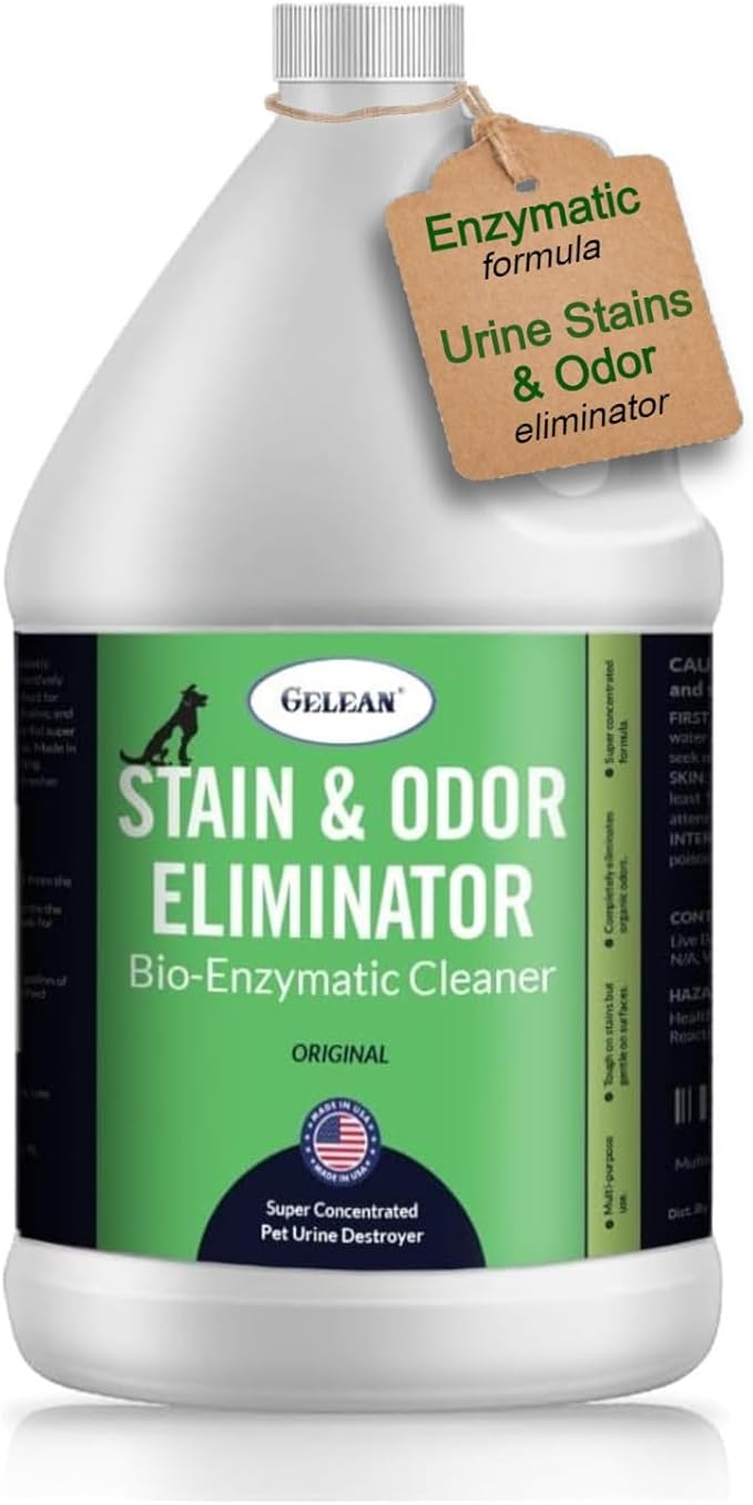 Strong Stain & Odor Eliminator - Cats & Dog Enzymatic Urine Destroyer -MADE IN USA- Fresh Scent Multi-Purpose Pet Stain Remover for Floors, Carpet, Bathrooms, Drains & Trash Deodorizer cleaner, 128oz