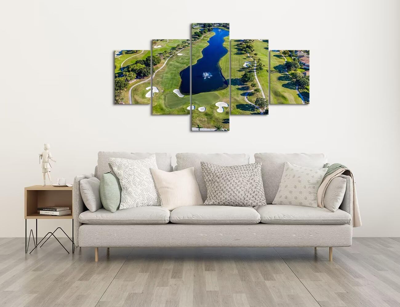 WESTON FL USA Golf Course Canvas Wall Art for Office Golf Course Wall Decor for Living Room Bedroom Bathroom Home Decorations Golf Course Pictures Framed Artwork Ready to Hang(60''W x 40''H)