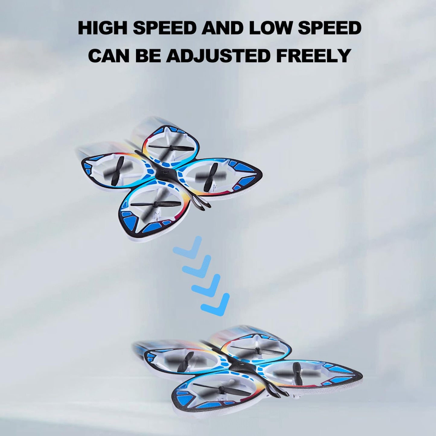 Authticar Mini RC Drone RC Butterfly Drone for Beginners with Colorful Light, 3D Flip, Headless Mode, Altitude Hold, Remote Control, Butterfly Quadcopter Gift for Teens Adults