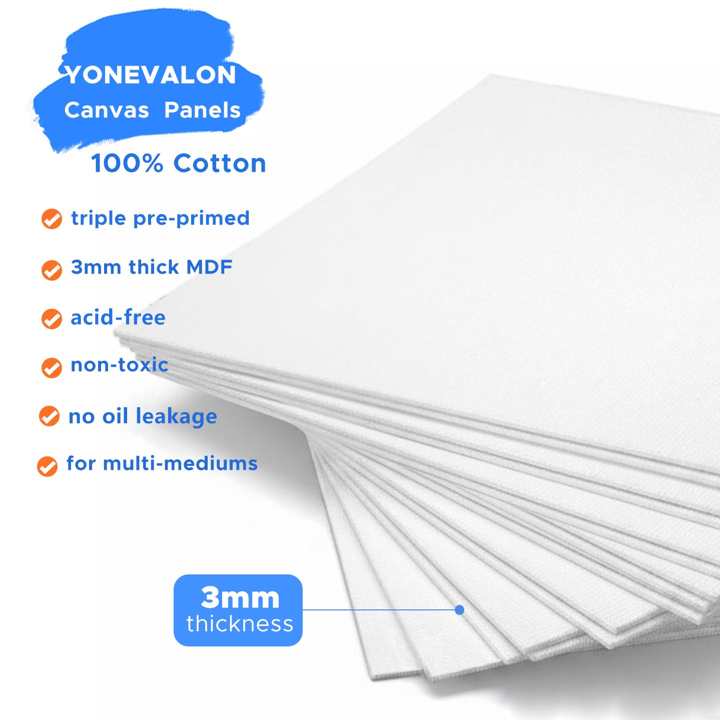 56 Pack 8x10 Inch Canvas Boards for Painting Bulk, Kids Art Novices Blank Canvases for Painting, Gesso Primed Acid-Free 100% Cotton Canvas Panels for Acrylic Oil Watercolor Tempera Paint