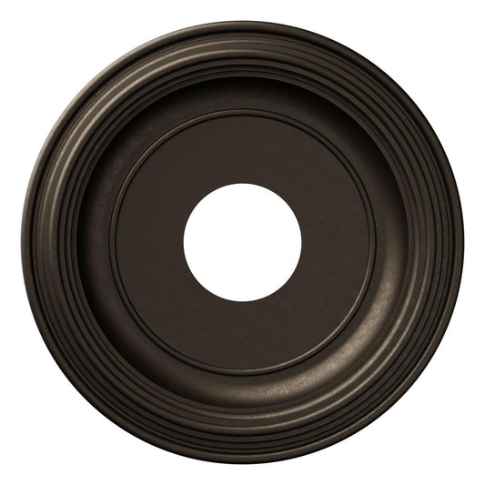 Ekena Millwork 13Od X 3 1/2Id X 1 1/4P Traditional Thermoformed Pvc Ceiling Medallion (Fits Canopies Up To 7 1/2), Metallic Blac