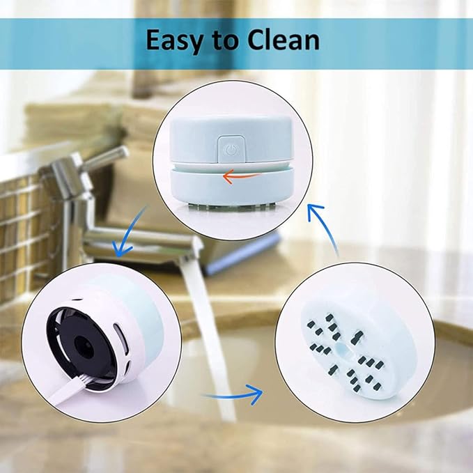 Desktop Vacuum Cleaner Mini Table Dust Diamond Paint Sweeper 8.5x6.3cm (No Battery)