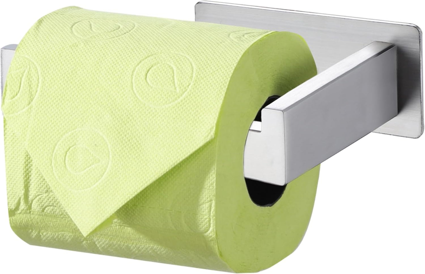 LANC Self-Adhesive Toilet Tissue Holder, Brushed Nickel Toilet Paper Holder Wall Mounted for Bathroom Washroom Tissue Roll Holder with Drill Free Rustproof Stainless Steel Left Rod, A8307BN-LF