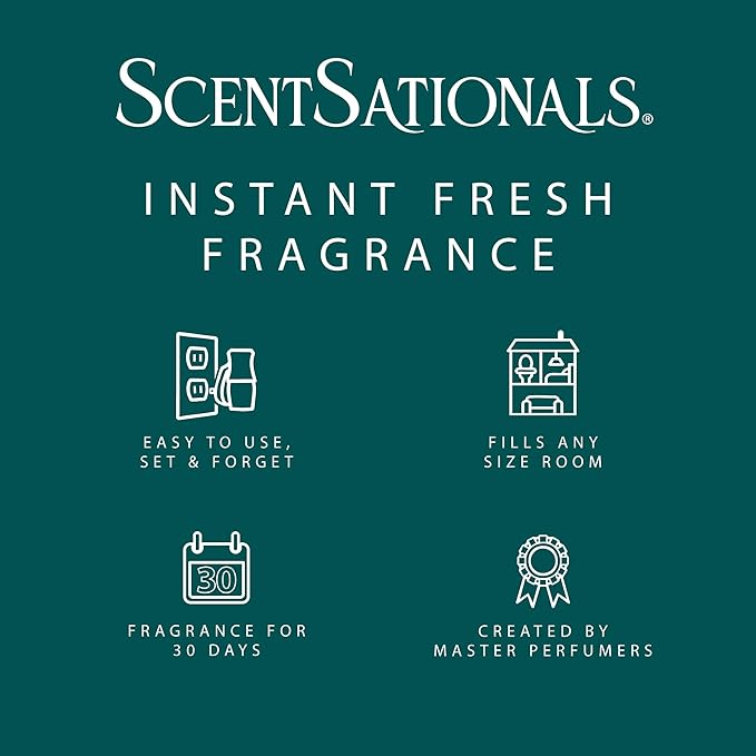 Scentsationals Fragrance Oil Plug In Air Freshener Refills 3-Pack - Midnight Pine - Works with Scentsationals Wall Plugs, Long-Lasting Home Fragrance, 0.8 fl oz Each, Packaging May Vary