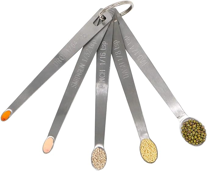 1Pack Mini Measuring Spoons Set, Heavy Duty Stainless Steel Teaspoon for Cooking and Baking, Suitable for Small Amount of Dry or Liquid Ingredients and Spices