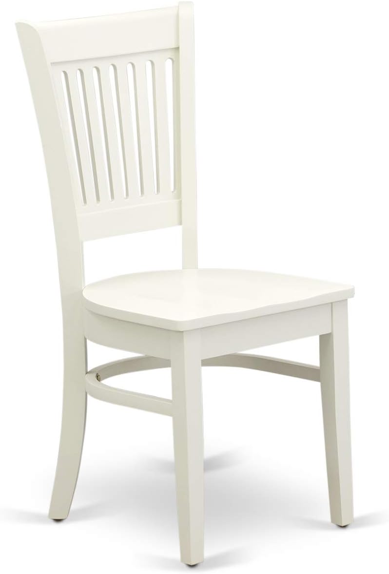 East West Furniture BOVA5-LWH-W 5 Piece Dining Room Furniture Set Includes a Round Kitchen Table and 4 Dining Chairs, 42x42 Inch, Linen White