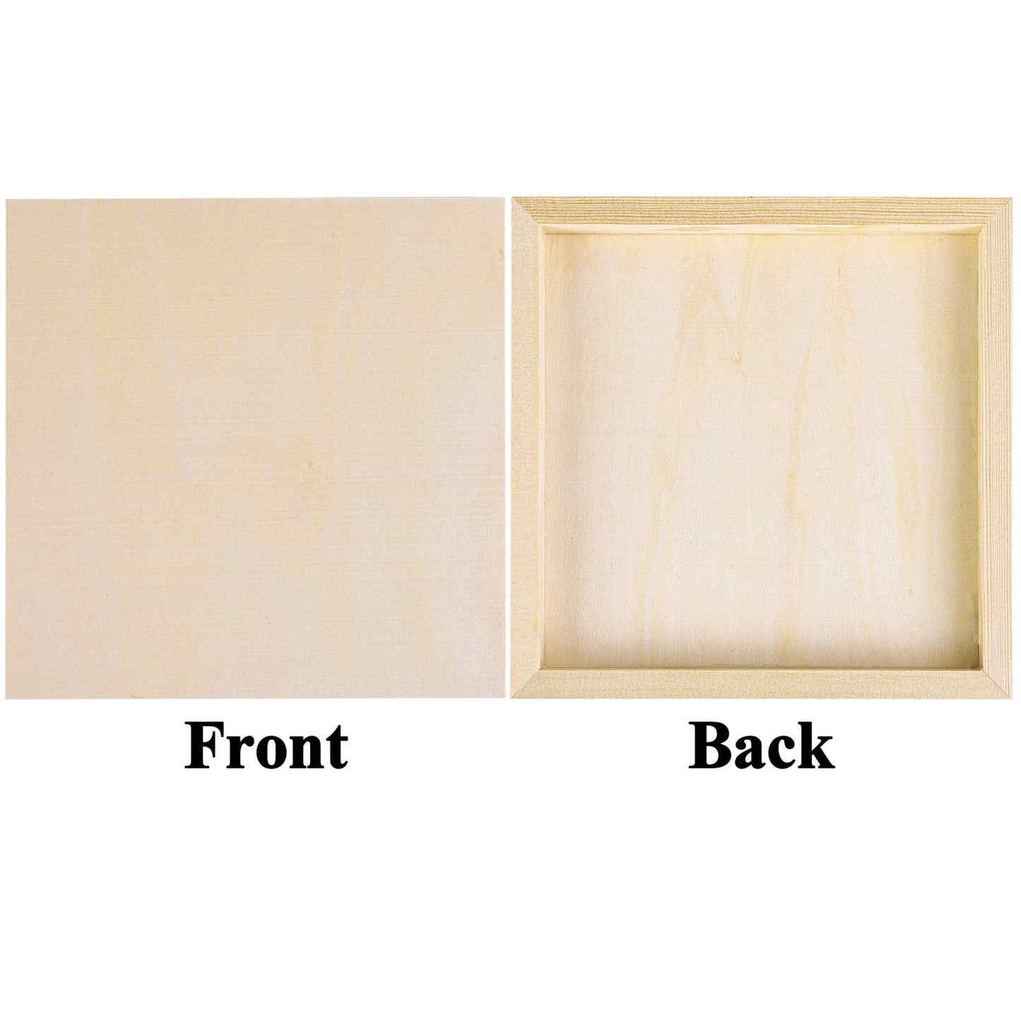 ADXCO 8 Pack Wood Panels 12 x 12 Inch Unfinished Wood Canvas Wooden Panel Boards for Painting, Pouring, Arts Use with Oils, Acrylics