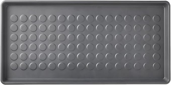 Heavy Duty Floor Protection Tray - Weather Resistant Plastic Utility Shoe Mat for Indoor and Outdoor Use in All Seasons, Muddy Tray, Black 29x15x1 INCH