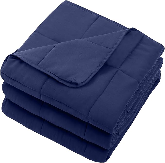 Navy Blue Weighted Blanket for Adults 20lbs, 48"x72", Twin Full Size Cooling Heavy Throw Blanket for 130-220lbs, Microfiber Soft Thick Big Blankets Weighted Comforter Gift for Sleeping