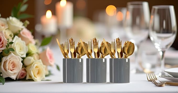 Grey Spoon Holder,Cutlery Holder for Kitchen, Buffet Dining