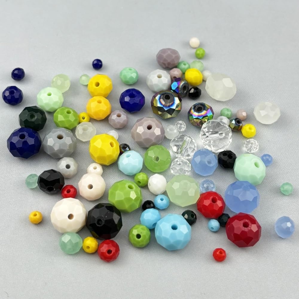 Pinhoollgo 60pcs 10mm Crystal Glass Beads Faceted Rondelle Glass Spacer Beads for Bracelets Necklace Pendants Earrings Key Chains Jewelry Making(Transparent)