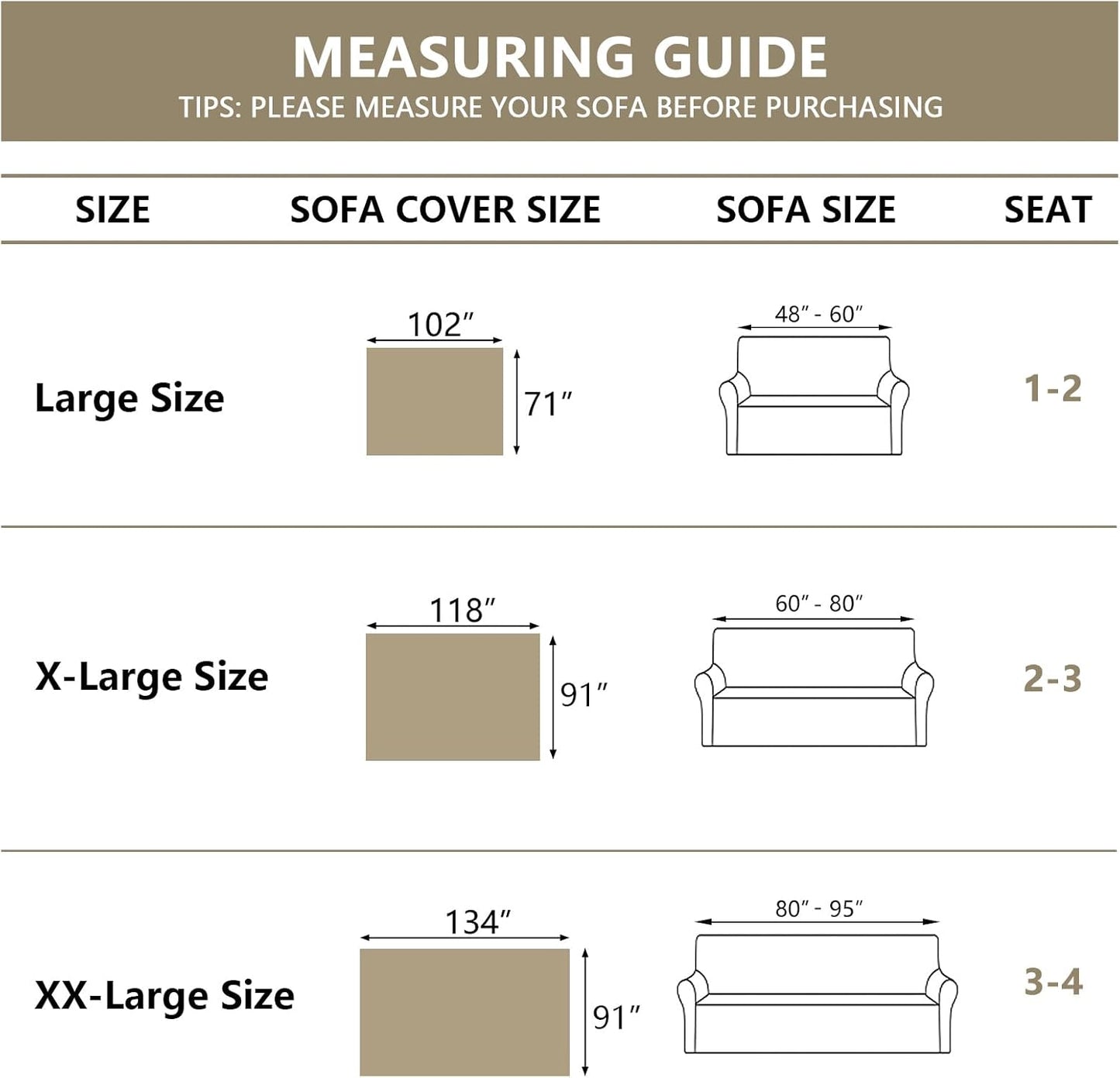 MYSKY HOME Easy Fitted Couch Cover for Dogs - Stain Resistant Sage Sofa Cover for 2 Cushion Loveseat - Multi-Use Sectional Universal Tassel Throw 91"X 118"