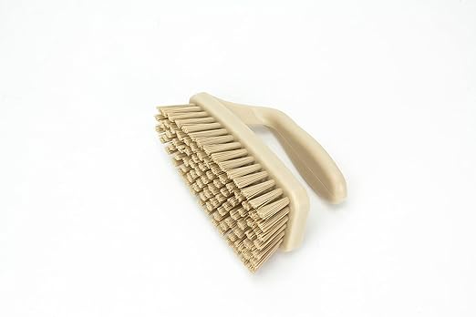 SPARTA Scrub Brush with Iron Shaped Handle and Stiff Bristles, Heavy Duty Scrubber Brush for Kitchen, Bathroom, Shower, Tile, Sink, Carpet and Bakepans, Polypropylene, 6 Inches, Tan