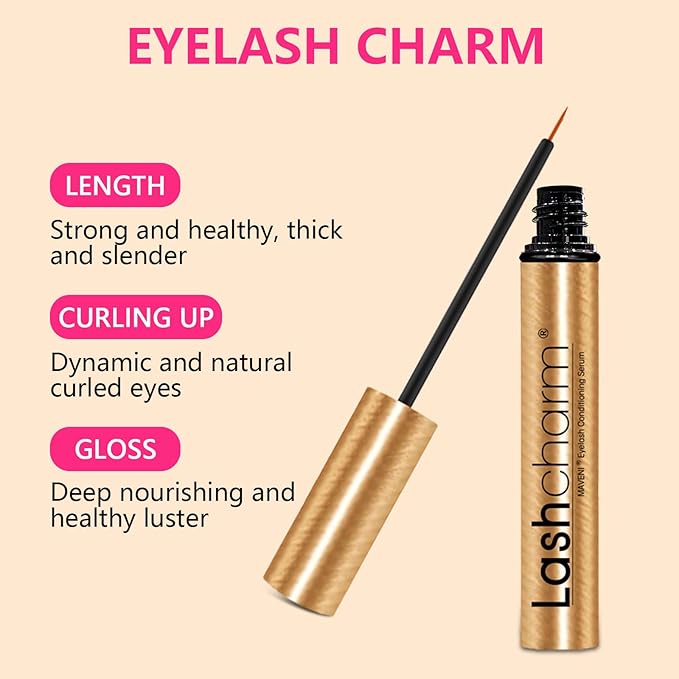 Lash Enhancing Serum, Women's Advanced Cosmetics, Eyelash Growth Serum, Promote Longer, Fuller, and Denser Eyelashes, Fast and Effective (5ml), Gold
