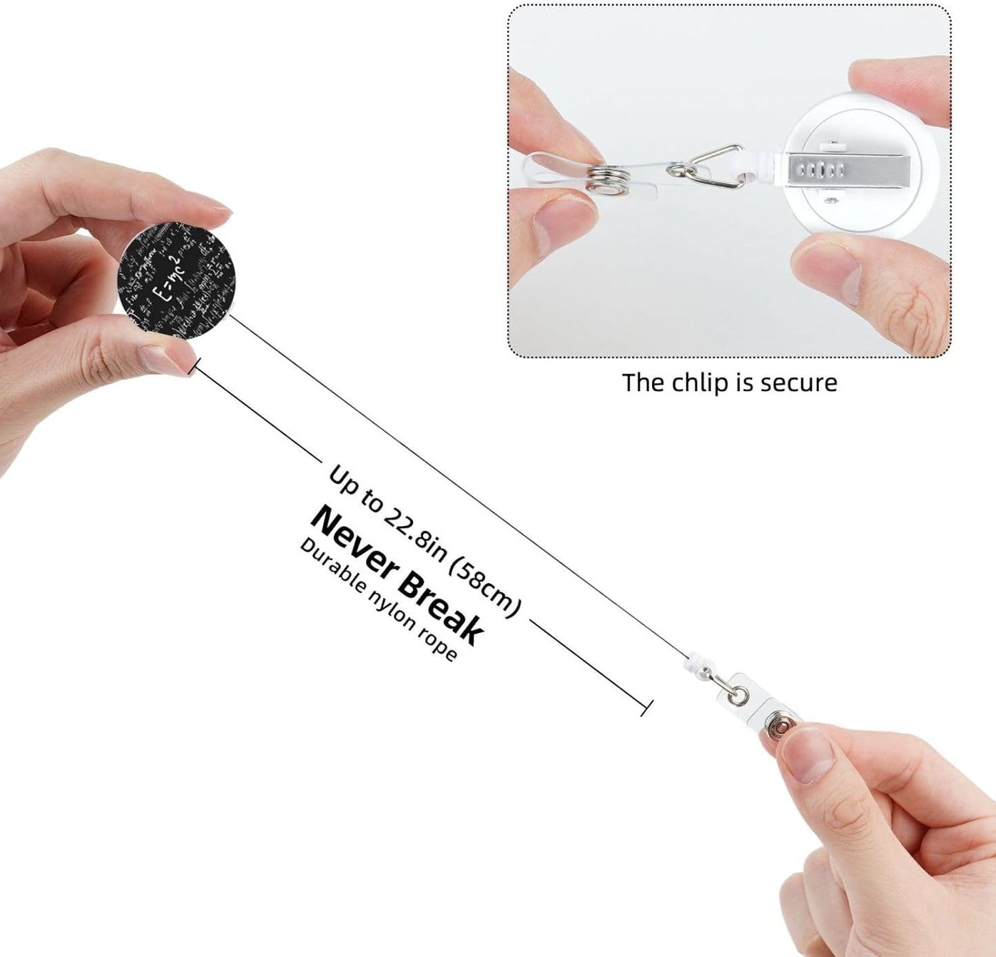 Maths Equations Badge Reels Retractable Badge Holder with Clip for Id Name Tag Office Worker Student Teacher Nurse Doctor