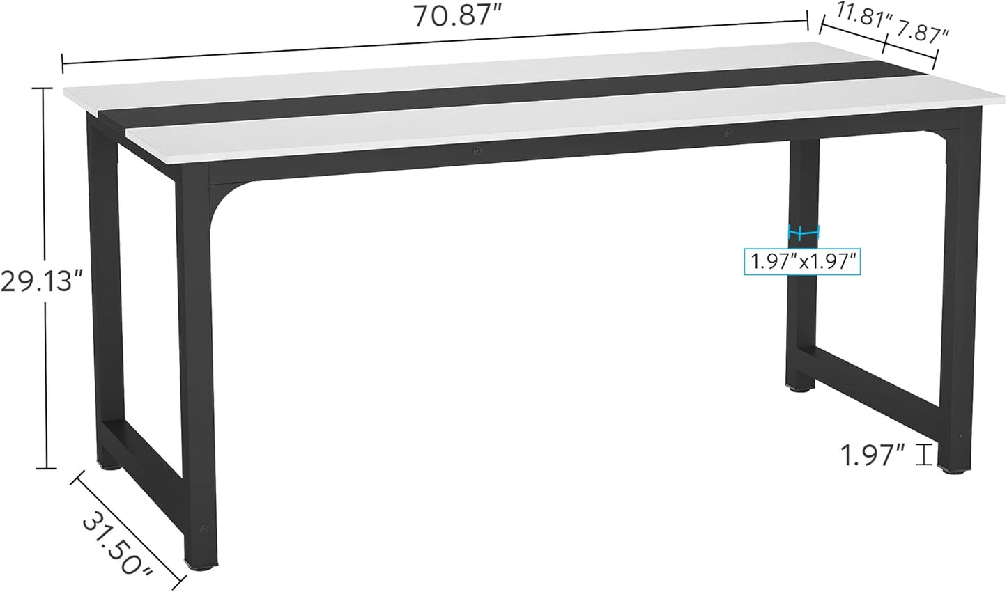 Tribesigns Modern Computer Desk, 70.8 x 31.5 inch Large Office Desk Computer Table Study Writing Desk Workstation for Home Office, Conference Room
