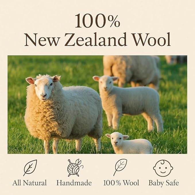 Wool Dryer Balls (6-Pack) – 100% New Zealand Wool | Cuts Drying Time Up to 30% | Natural Fabric Softener | Reusable for 1,000+ Loads | Chemical-Free Laundry Care