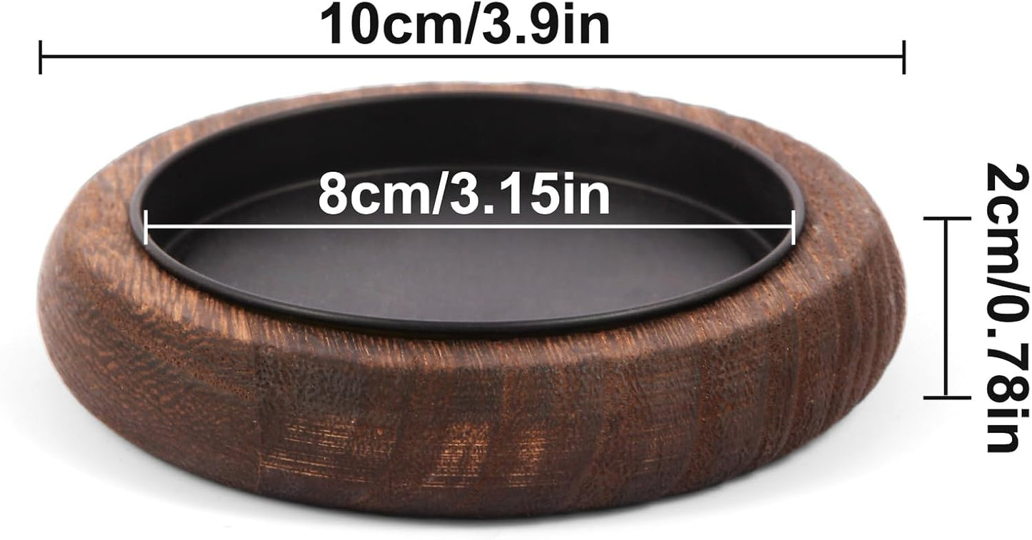 Wood Candle Holder Farmhouse Decor Wooden Pillar Candles Tray for Table Centerpiece Small Decorative Tray Riser Round Wooden Plate Pedestal Stand for Coffee Table for Christmas Decor Mu-2