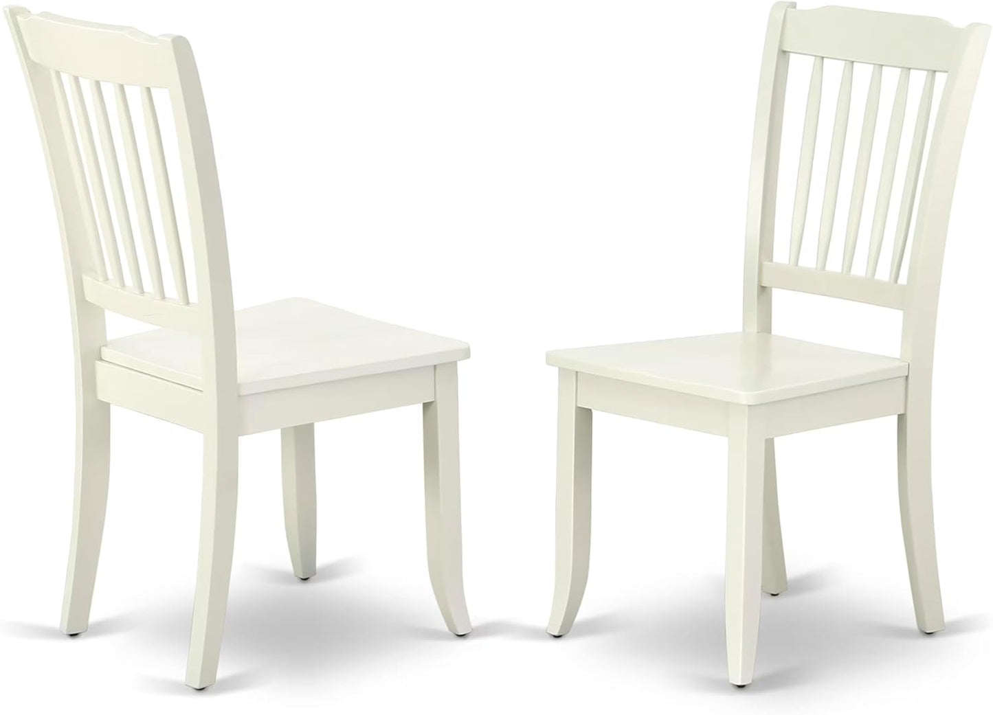 East West Furniture MZDA3-LWH-W 3 Piece Dining Room Furniture Set Contains a Rectangle Kitchen Table with Dropleaf and 2 Dining Chairs, 36x54 Inch, Linen White