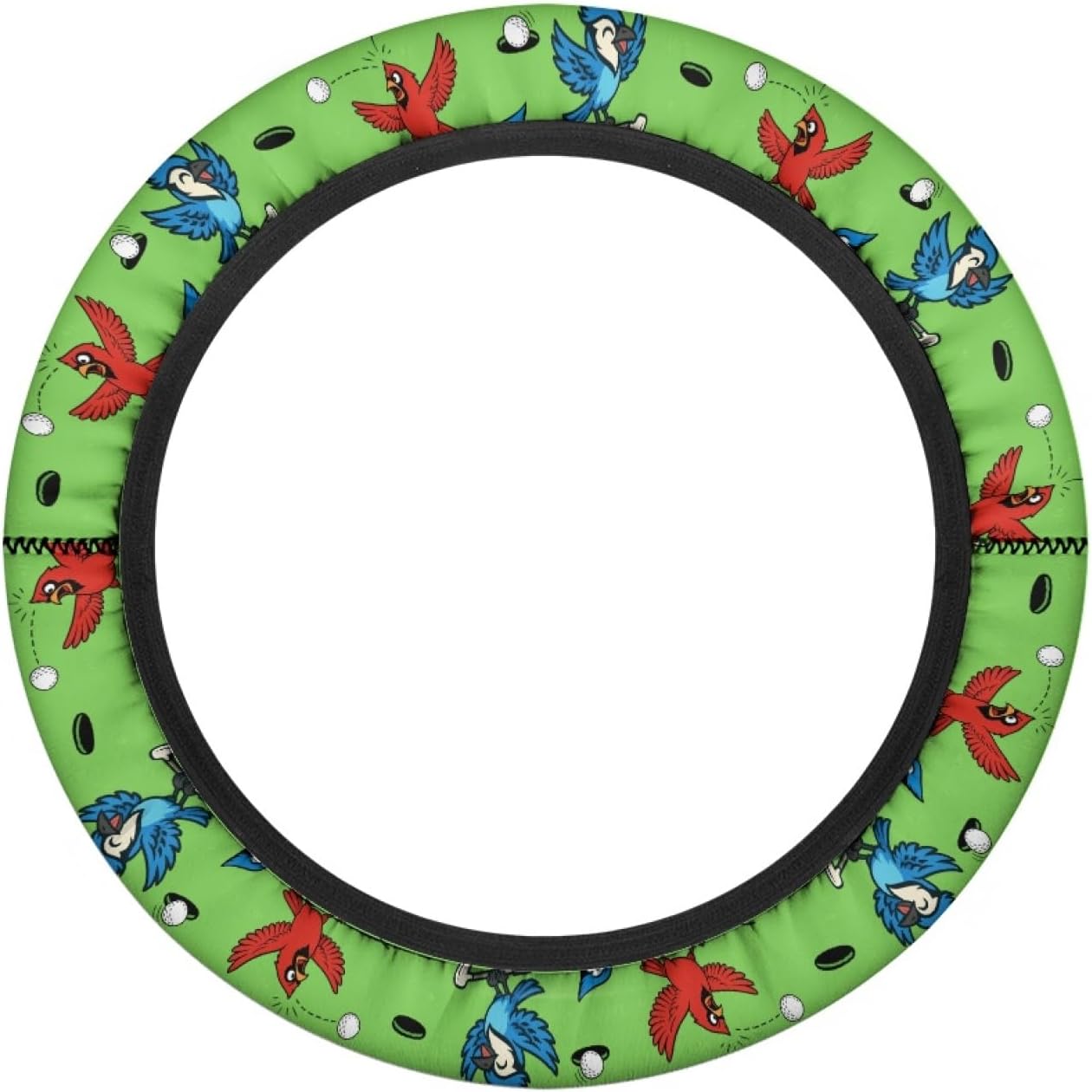Bird Golf Cart Steering Wheel Covers Golf Ball Golf Cart Steering Wheel Cover for Women Men Elastic Golf Cart Accessories Decor, Green