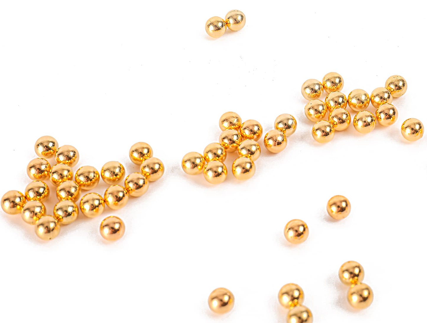 Sooyee Gold Art Faux Pearls 1700-Pcs Loose Beads no Hole 1.1 Lbs for Vase Fillers, Table Scatter, Wedding, Birthday Party Home Decoration,8mm